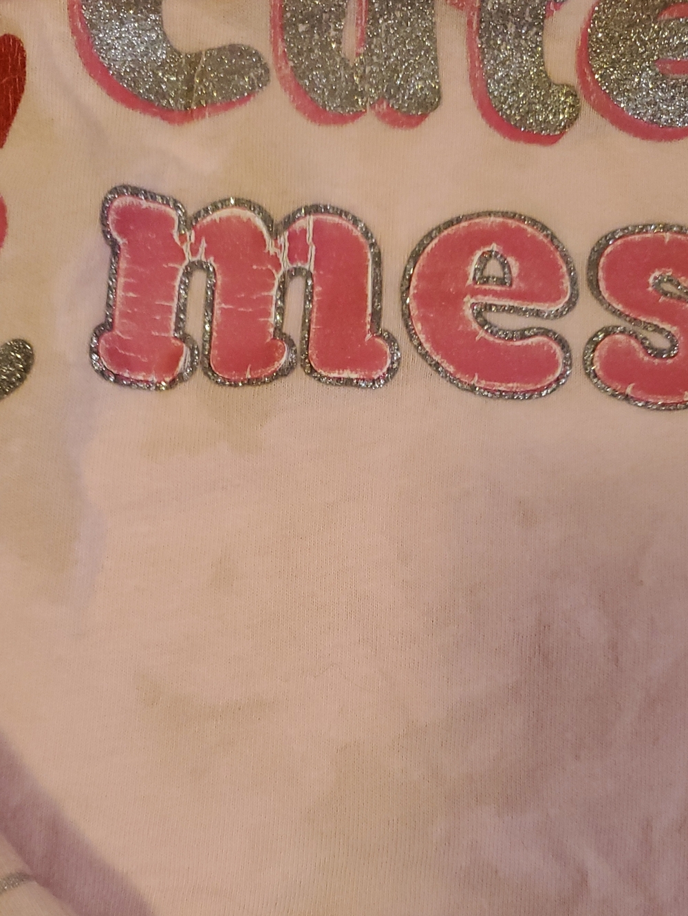 Kids Valentine 'Cute Mess' Pink and Red Pajama Set - Picture 2 of 3